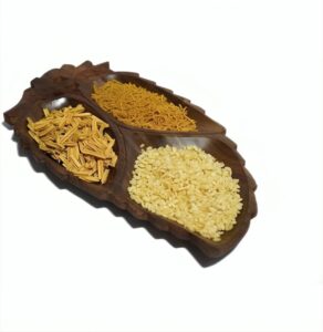 Leaf-Shaped Hand-Carved Serving Tray