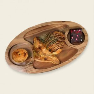 Wooden Multi-Compartment Snack Platter