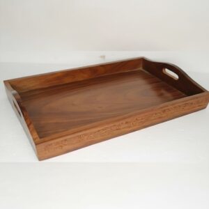 Solid Base Serving Tray with Handles