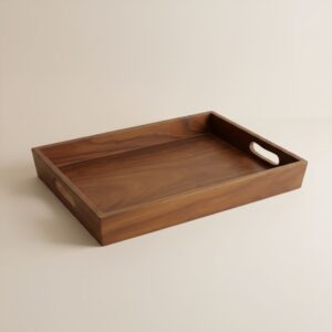 Deep Rectangular Wooden Tray