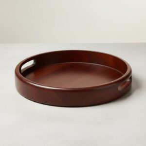 Round Wooden Breakfast Tray