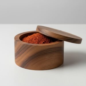 Minimalist Round Wooden Storage Jar with Lid