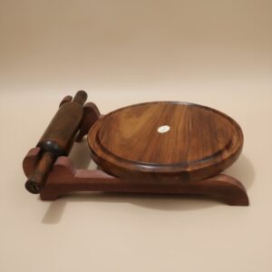 Premium Sheesham Wood Rolling Board & Pin Set with Stand