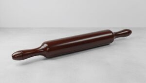 Polished Dark Wood Rolling Pin – Cylindrical Handle