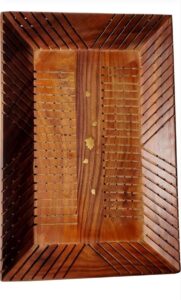 Long Rectangle Wooden Tray with Pattern