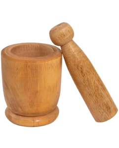 Classic Round Wooden Mortar & Pestle Set