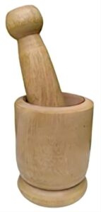 Natural Light-Tone Wooden Mortar & Pestle Set