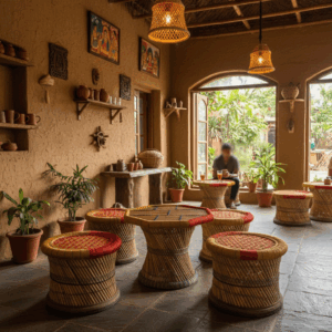 Handwoven Bamboo Stools