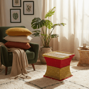 Square Bamboo Stool