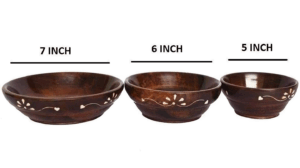Set of Three Wooden Condiment Bowls – Compact Design