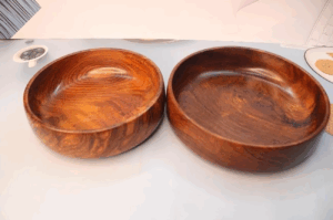 Classic Brown Wooden Bowl Pair – Handmade Craft