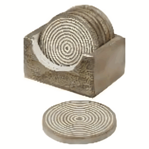 Spiral Design Wooden Coaster Set – Contemporary Look