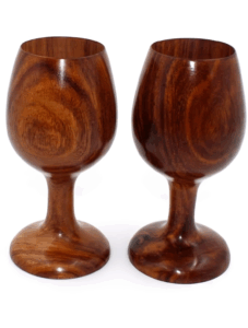 Hand-Turned Wooden Wine Goblet