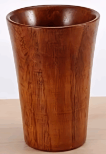 Tall Wooden Drinking Glass