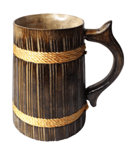 Rustic Rope-Accent Wooden Beer Mug