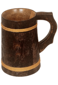 Dark Wood Mug with Bands