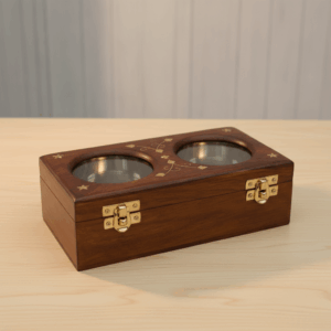Wooden Dry Fruit Box – 2 Compartment